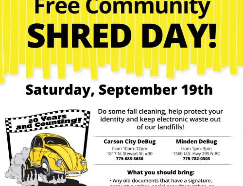 DeBug’s Free Community Shredding Day is September 19